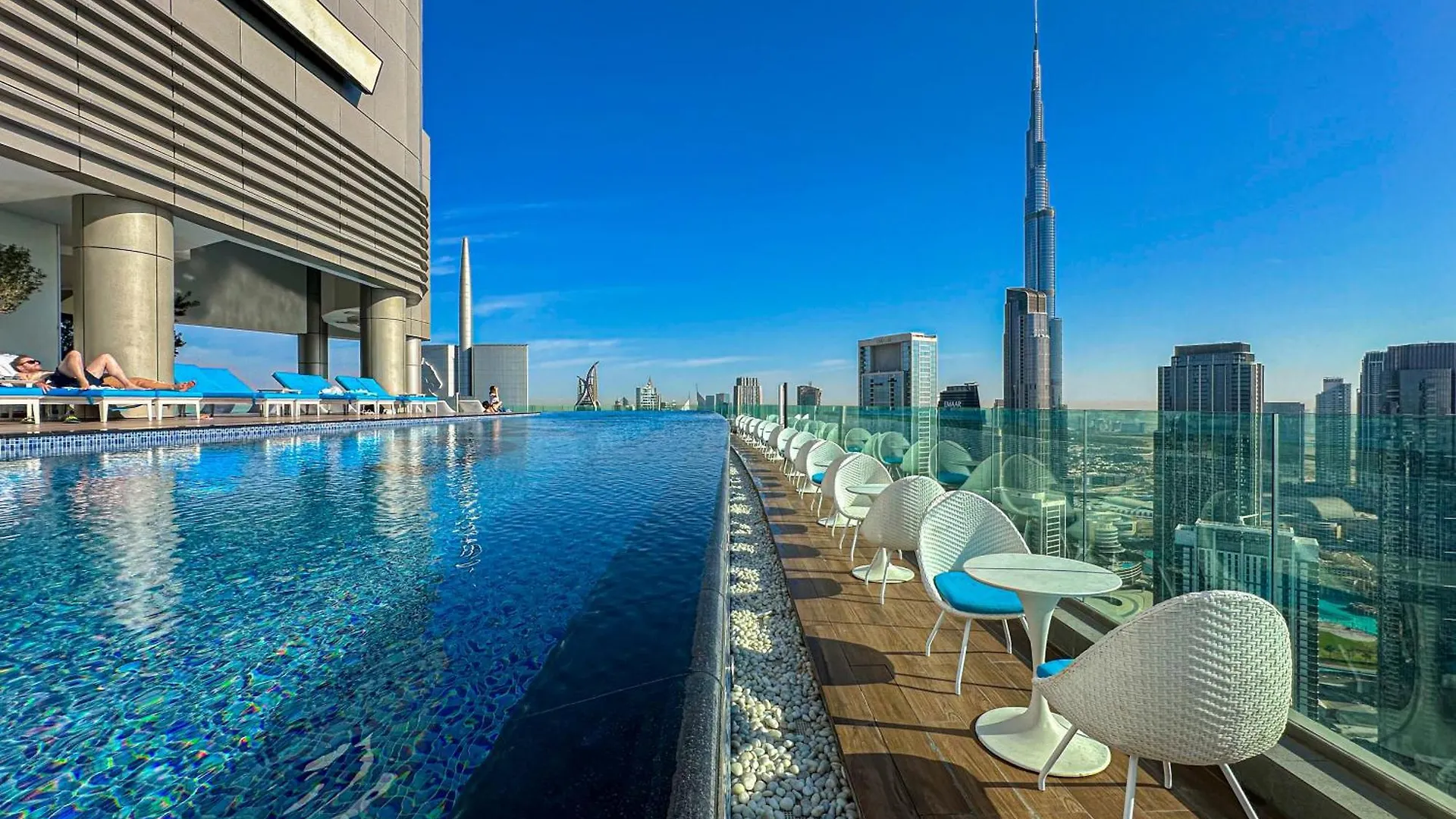 Elite Rooftop Pool And Burj Khalifa Panorama Balcony 2Br Apartment In Paramount Hotel Midtown Dubai